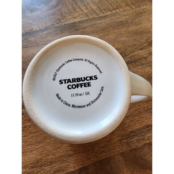 CLASSIC 2007 Starbucks Coffee Cup Tea Mug | White w/ Green Siren Logo | 17.7 oz - Picture 4 of 4